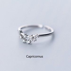 💍CAPRICORNUS Silver Constellation Resizable/Adjustable NWT Ring For Women, F193